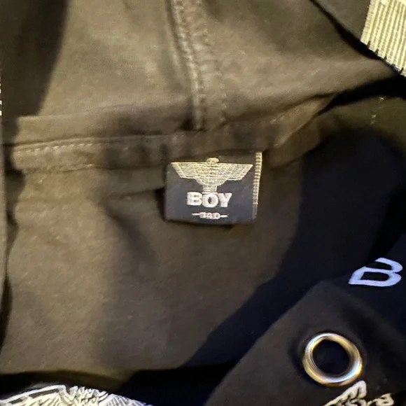 Boy London Black Short-Sleeve Hoodie – Silver Eagle Size: 7-8 Boys - Picture 5 of 5